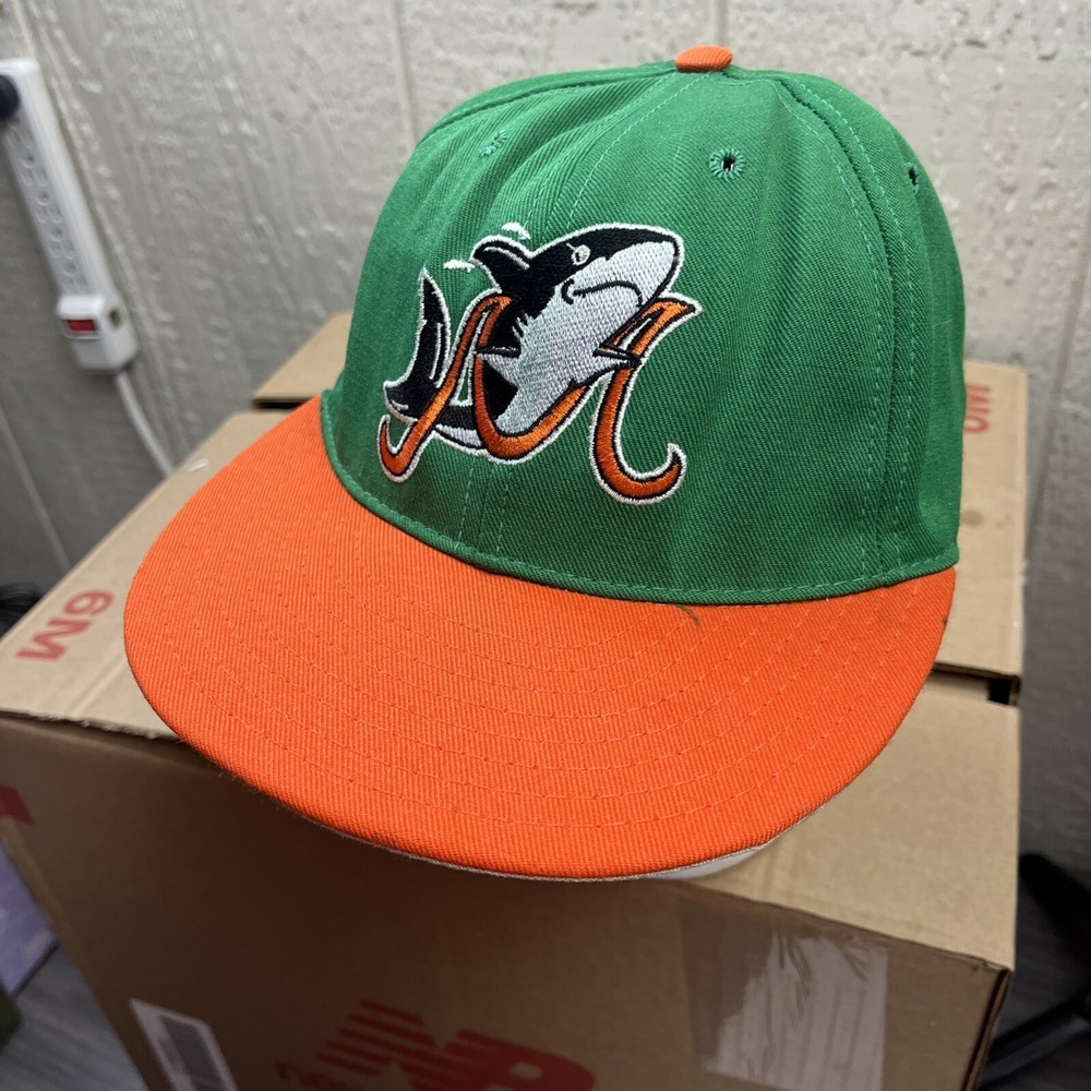 Mobile Bay Sharks Hat Baseball Cap Fitted 7 1/4 1994-1995 MiLB Minors Pro-Line - Picture 4 of 12